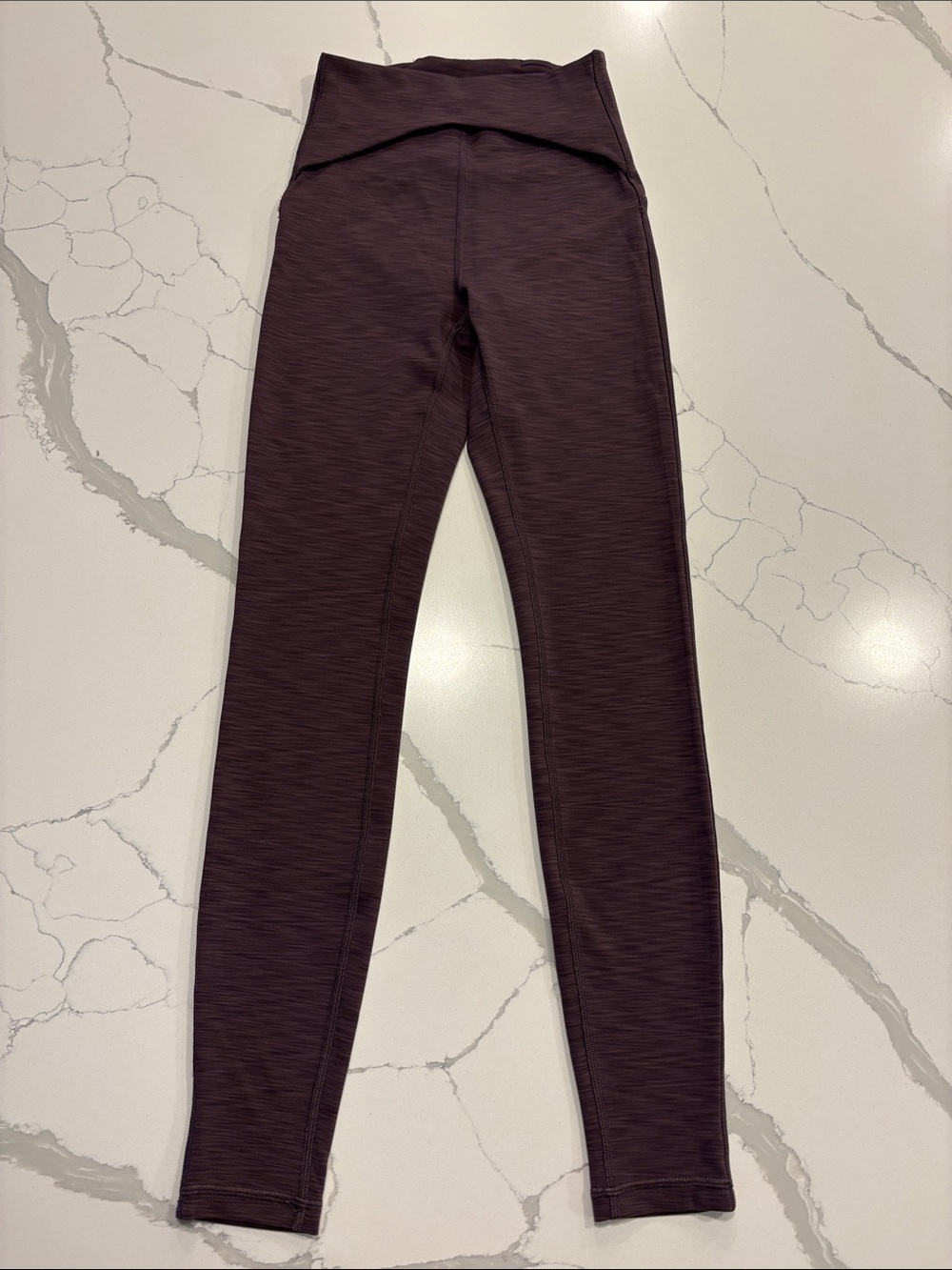 Lululemon Power Within Super High Rise 28” Leggings ~ 4 ~ Heather Black Currant